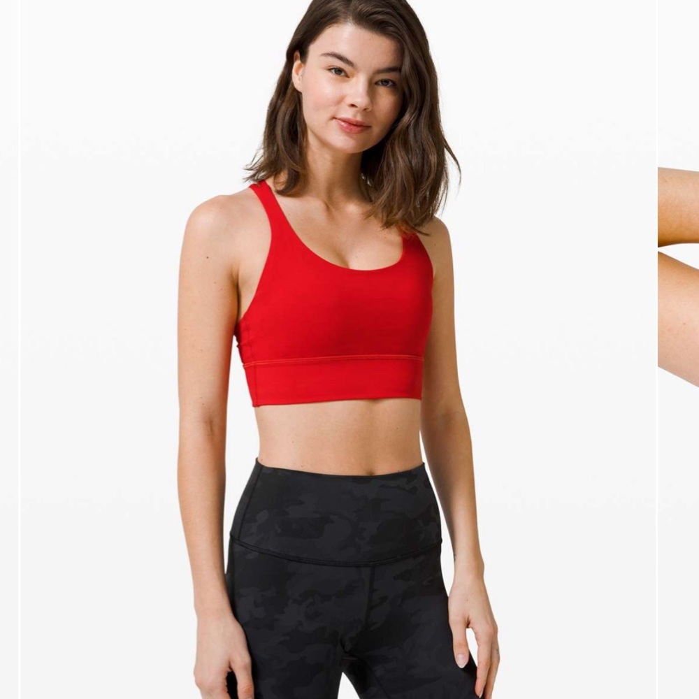 Lululemon Energy Longline Bra *Medium Support, B–D Cups Dark Red